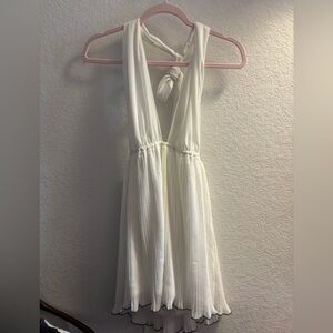 Elegant White Halter Dress